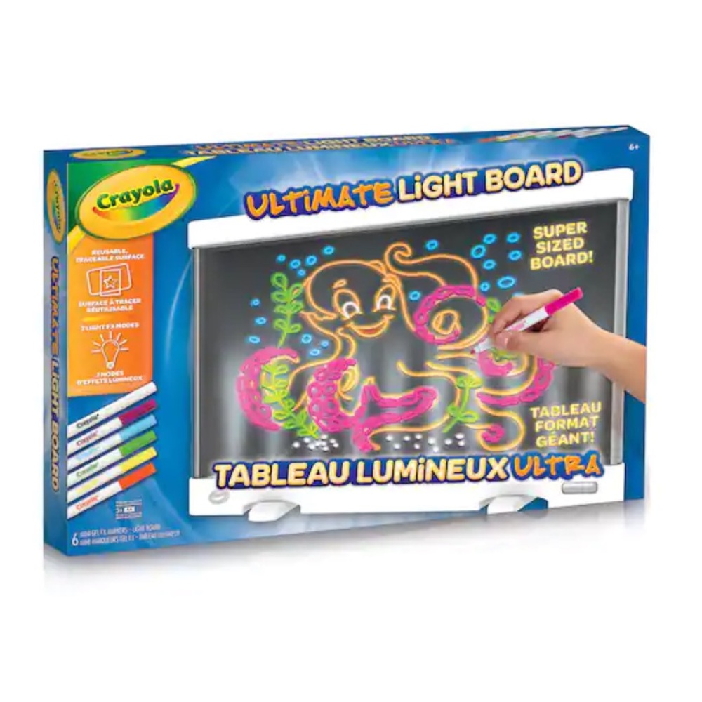 NEW Crayola Ultimate Light Board with 3 light FX Mode Reusable Traceable Surface